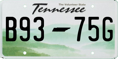 TN license plate B9375G
