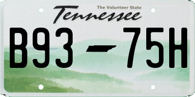TN license plate B9375H