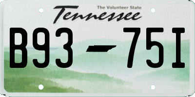 TN license plate B9375I