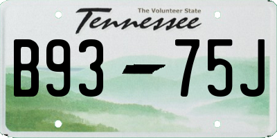 TN license plate B9375J