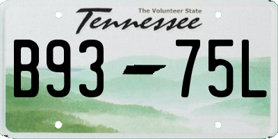 TN license plate B9375L