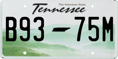 TN license plate B9375M