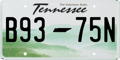 TN license plate B9375N