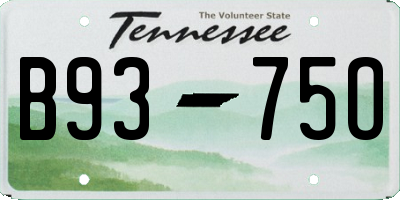 TN license plate B9375O