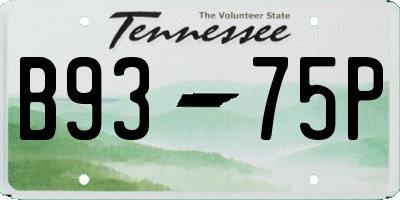 TN license plate B9375P