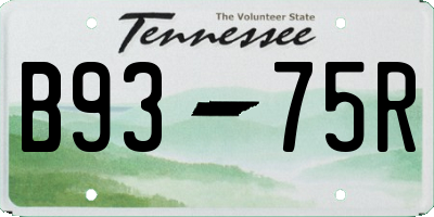 TN license plate B9375R