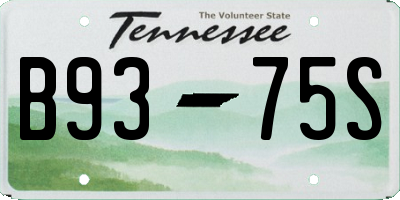 TN license plate B9375S