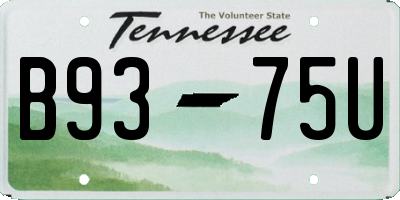 TN license plate B9375U