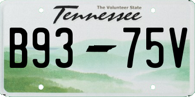 TN license plate B9375V