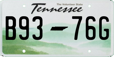 TN license plate B9376G