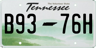 TN license plate B9376H