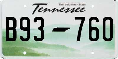 TN license plate B9376O