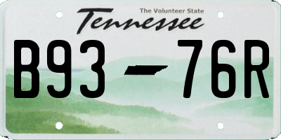 TN license plate B9376R