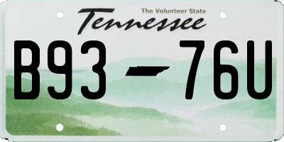 TN license plate B9376U