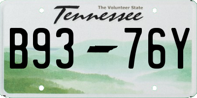 TN license plate B9376Y