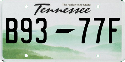 TN license plate B9377F