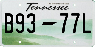 TN license plate B9377L