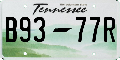 TN license plate B9377R
