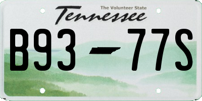 TN license plate B9377S