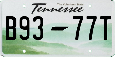 TN license plate B9377T