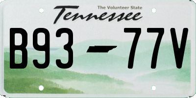 TN license plate B9377V