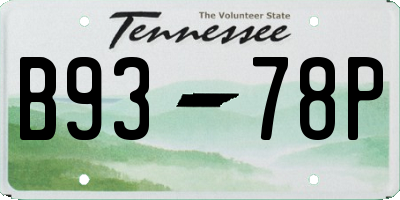 TN license plate B9378P