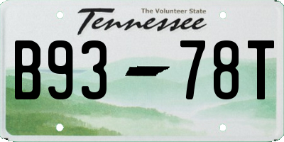 TN license plate B9378T