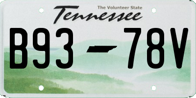 TN license plate B9378V