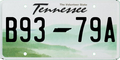 TN license plate B9379A