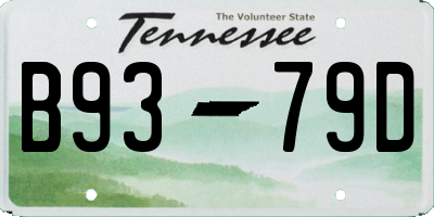 TN license plate B9379D