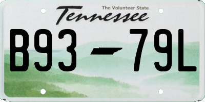 TN license plate B9379L
