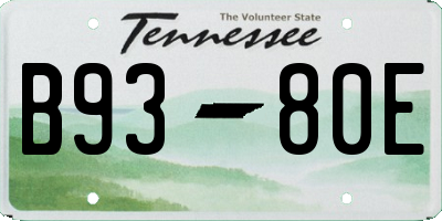 TN license plate B9380E