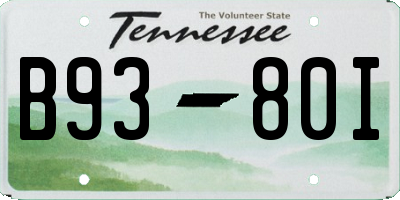 TN license plate B9380I