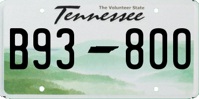 TN license plate B9380O