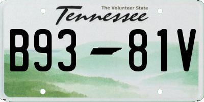 TN license plate B9381V