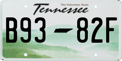 TN license plate B9382F