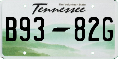 TN license plate B9382G
