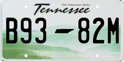 TN license plate B9382M