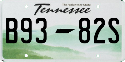 TN license plate B9382S