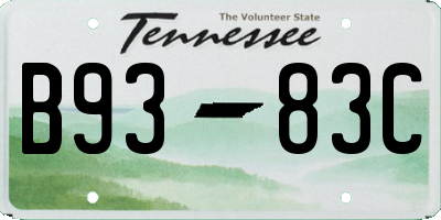 TN license plate B9383C