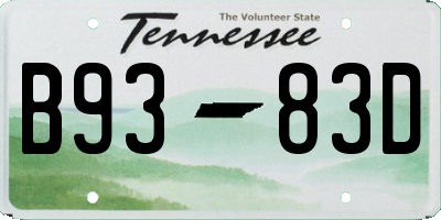 TN license plate B9383D