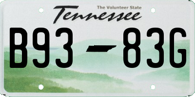 TN license plate B9383G