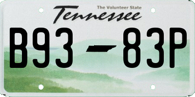 TN license plate B9383P
