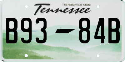 TN license plate B9384B