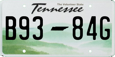 TN license plate B9384G