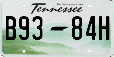 TN license plate B9384H