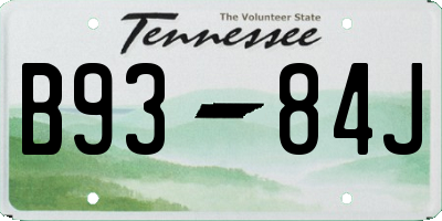 TN license plate B9384J