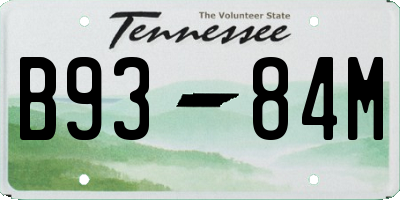 TN license plate B9384M