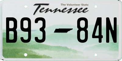 TN license plate B9384N