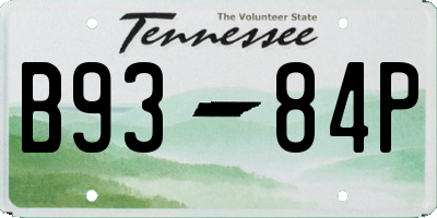 TN license plate B9384P